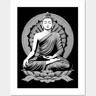 Gautama Buddha Meditations - White Posters and Art